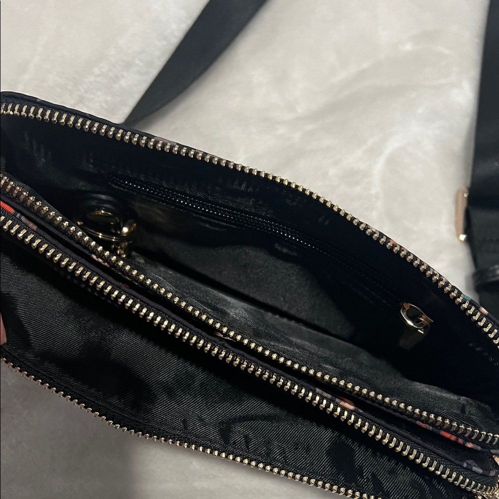 Black Crossbody Bag with Orange & Gray Cat Print - Picture 3 of 4